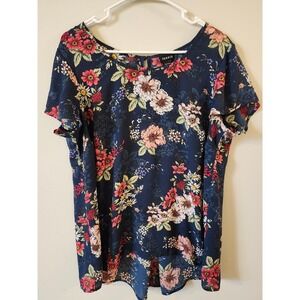Torrid Business Casual Blouse Women's Size O Navy Floral